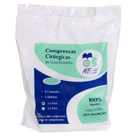 Compressa de Gaze Não Estéril 7,5 x 7,5 9 fios (pacote com 500 unidades)